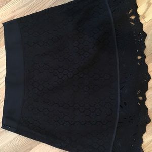 Loft Black Lace Overlay Skirt